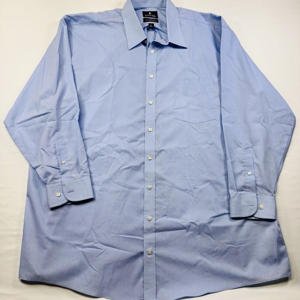 Stafford Men’s Button Down 18.5 34/35 Light Blue 3XL Big